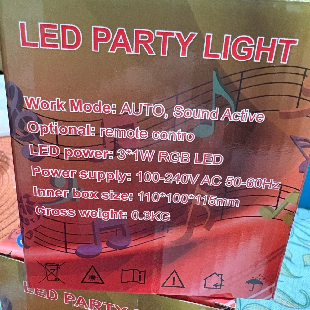 TWO LED Party Lights with Multicolor Effects NWT